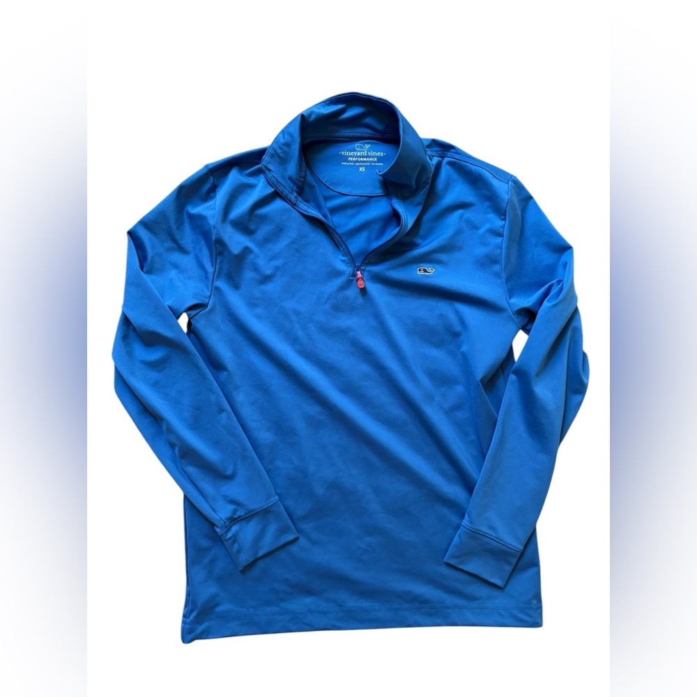 Vineyard Vines Performance Pullover Men's XS 1/4 Zip Blue Golf Whale Lightweight